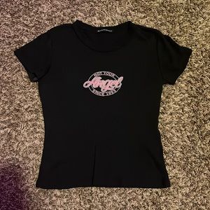 Brandy melville baby tee “not your angel”